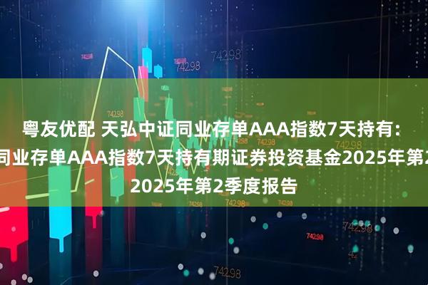 粤友优配 天弘中证同业存单AAA指数7天持有: 天弘中证同业存单AAA指数7天持有期证券投资基金2025年第2季度报告